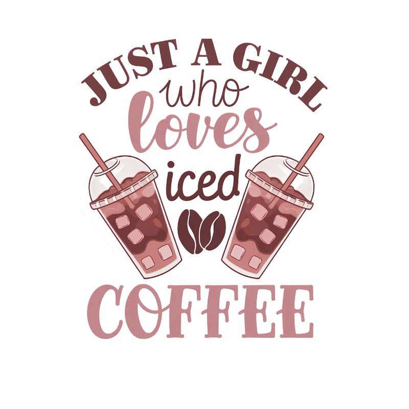 Mädchen, das Eiskaffee liebt