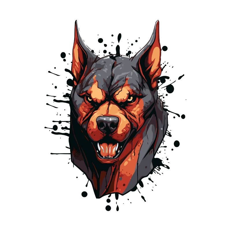 Doberman Kopf Hund