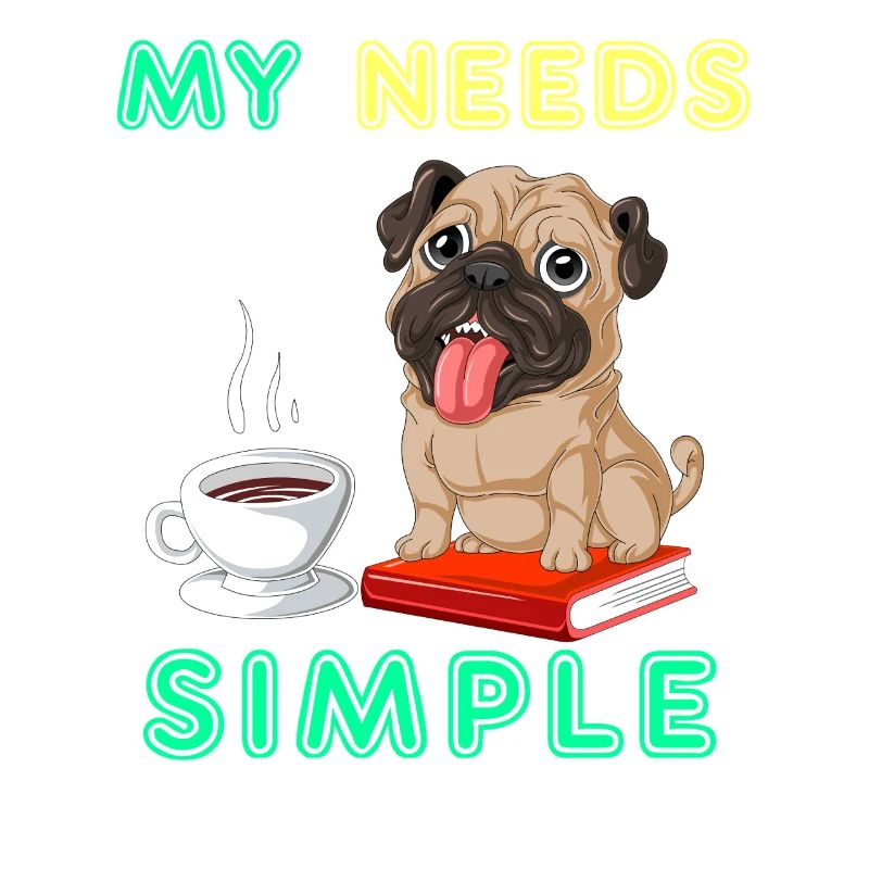 Mops Bücher Kaffeeshirt