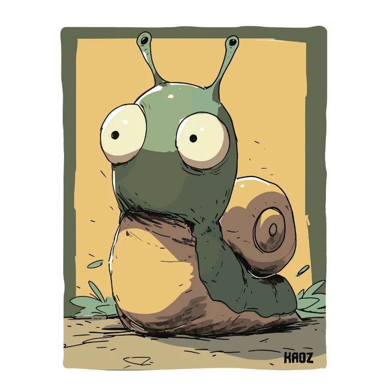 Große Augen Cartoon Schnecke