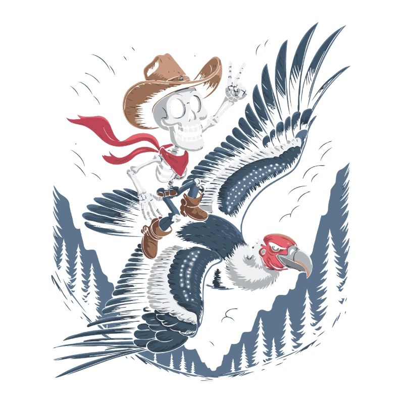 Skeleton rides vulture