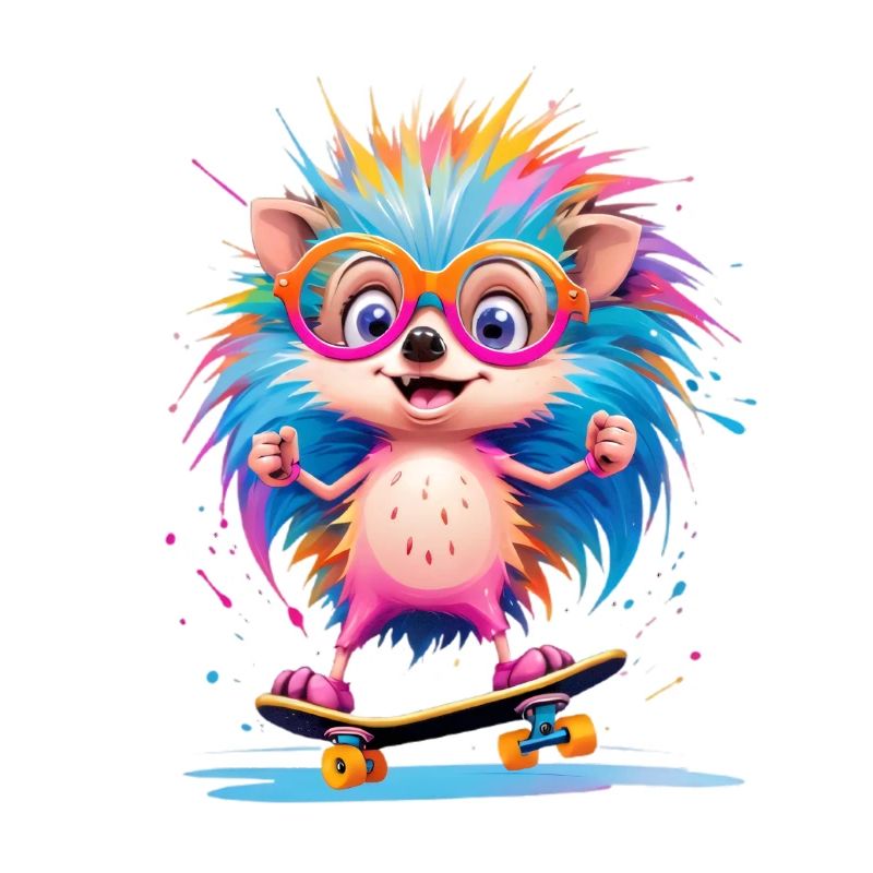 Kunterbunter Skate Hedgehog