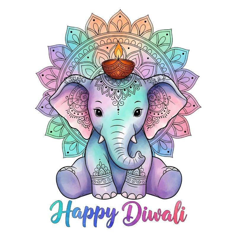 Diwali Mandala Elefant