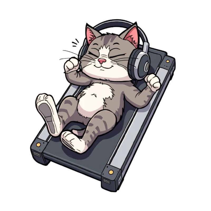 Katzenbeat auf dem Laufband