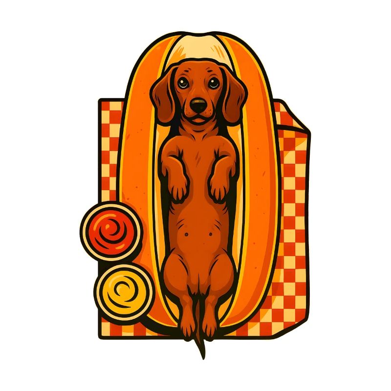 Dackel im Hotdog-Brötchen