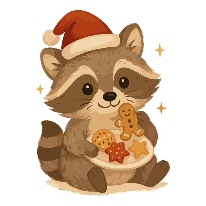 Raton laveur de Noël avec des biscuits