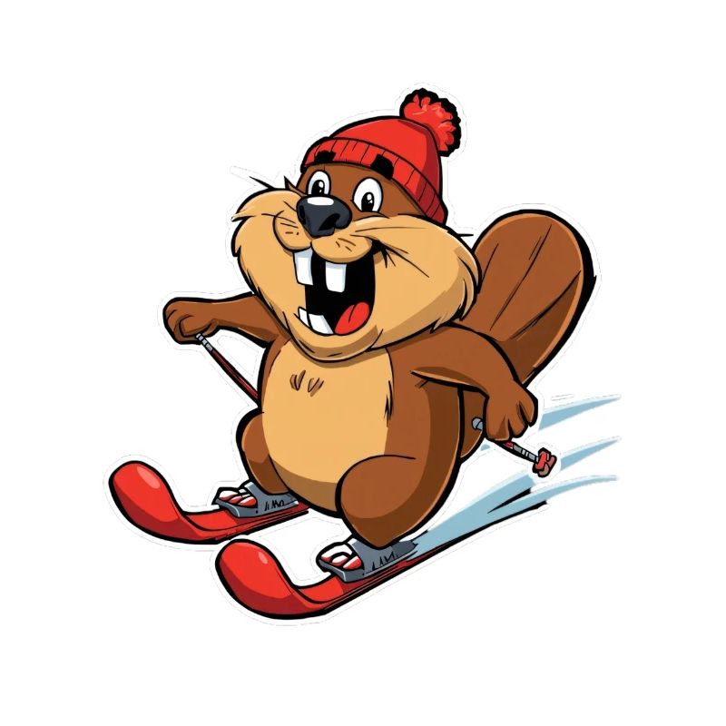 Winterbiber Skifahrer Cartoon