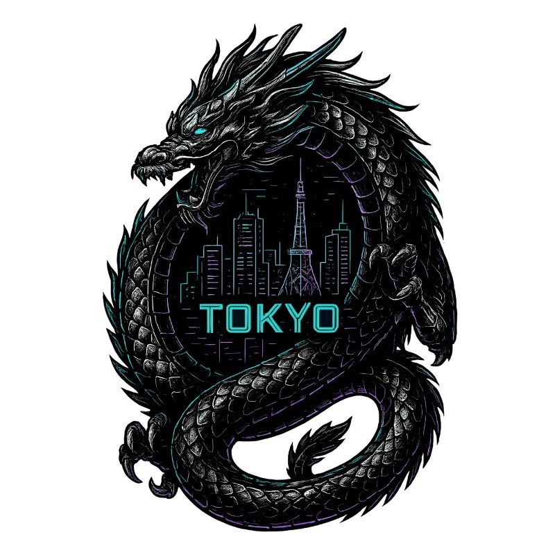 Tokyo Drache Neon Design