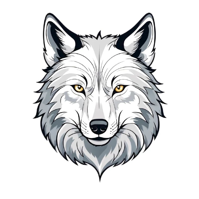 Weißer Wolfkopf Illustration