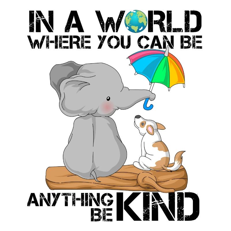 Citation mignonne d’éléphant et de chien de Be Kind