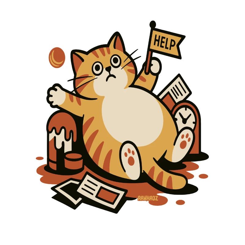 Katze im Hilferuf Chaos