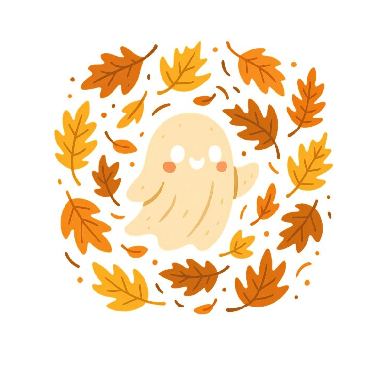 Herbstgeist zwischen Blättern