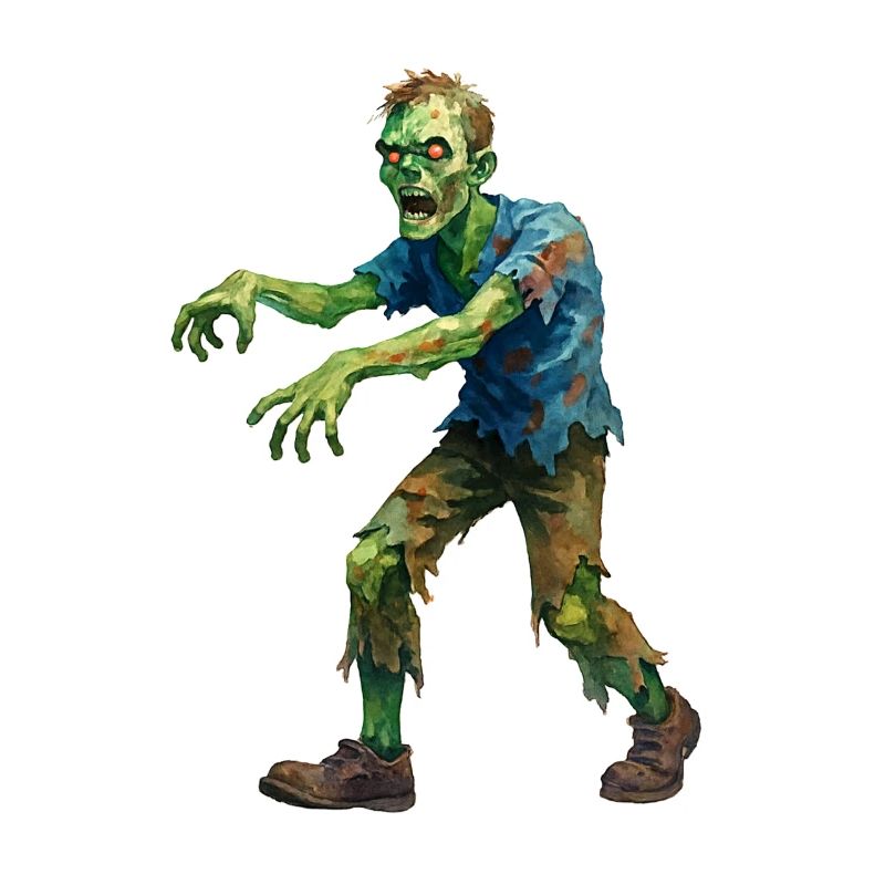 Gaunt Aquarell Zombie - Halloween