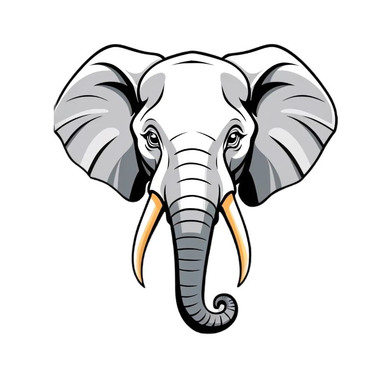 Elefantenkopf Cartoon Stil