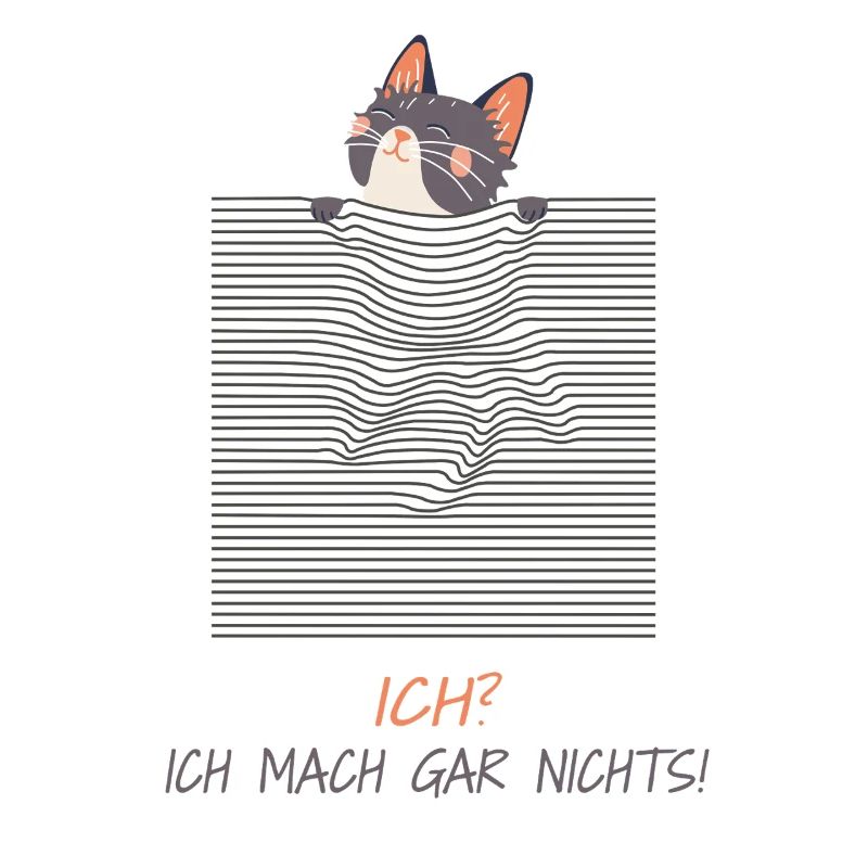 Neugierige Katze – Lustiger 3D-Linien-Effekt