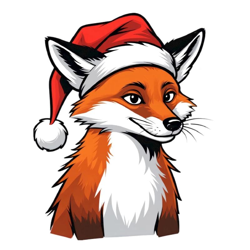 Weihnachtsfuchs mit Santa Hut