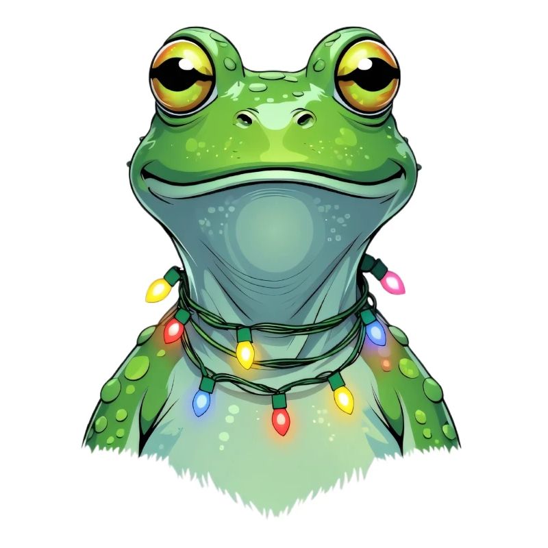 Lichterfrosch mit Weihnachtskette