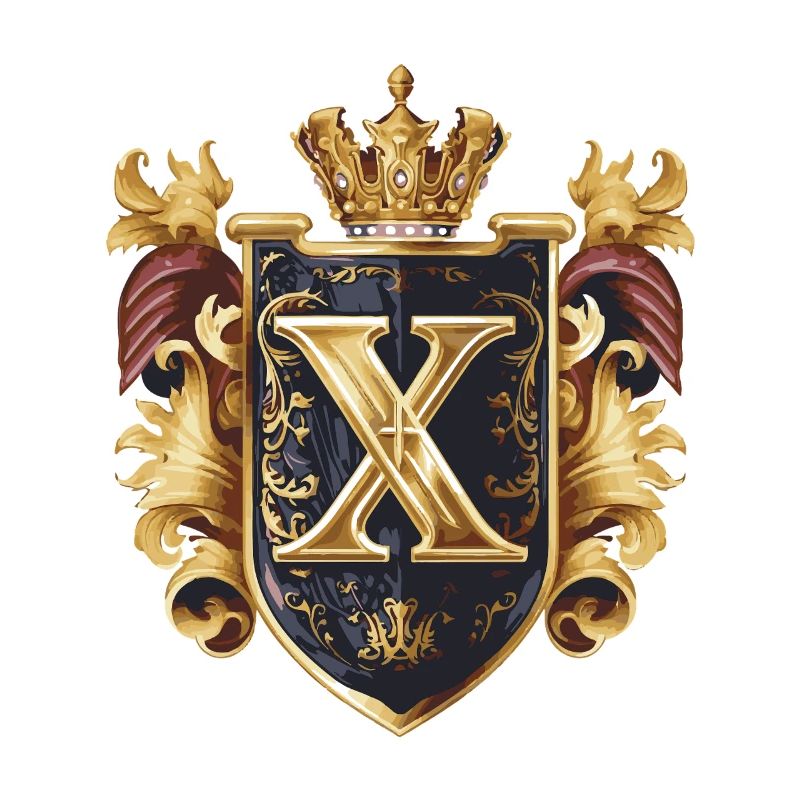 X Buchstabe Name Krone