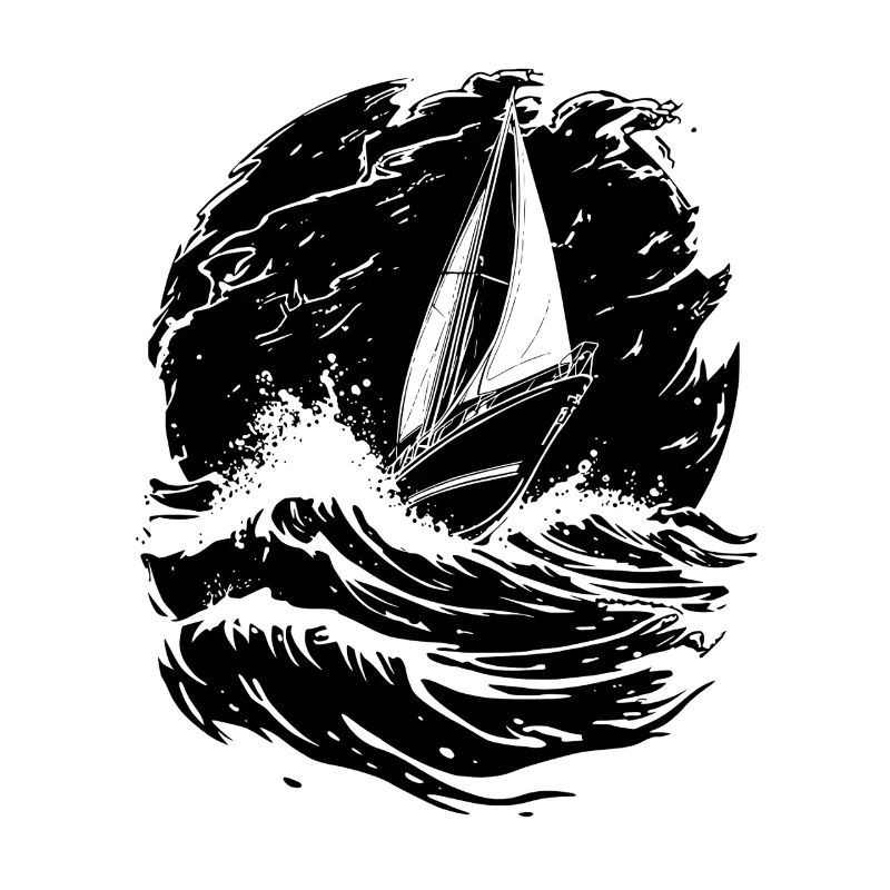 Energischer Segel Illustration Matrose
