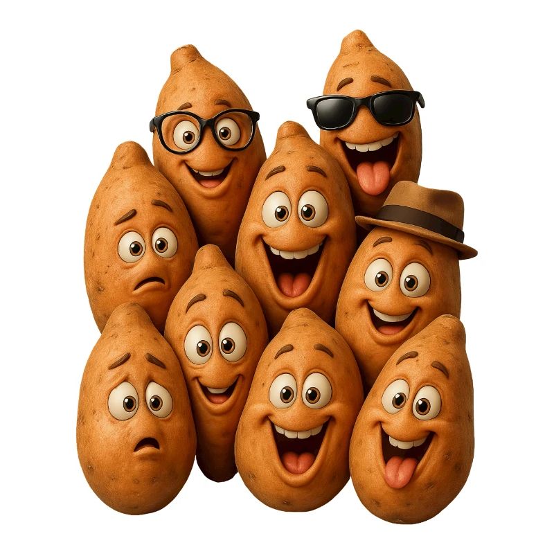 Lachende Kartoffeltruppe