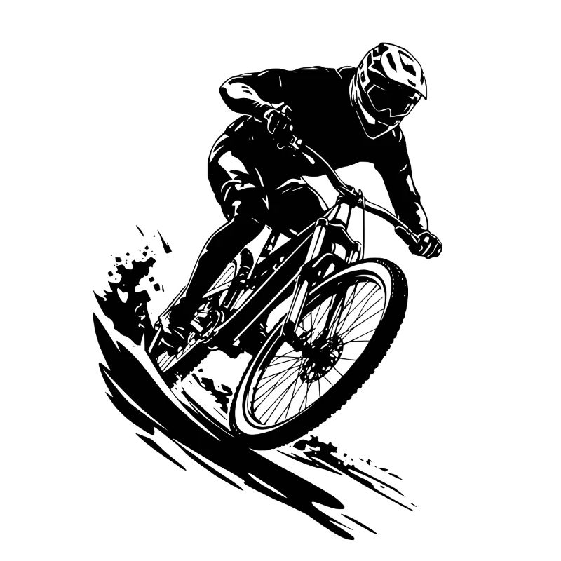 Energische Mountainbike-Radfahrer-Kunst