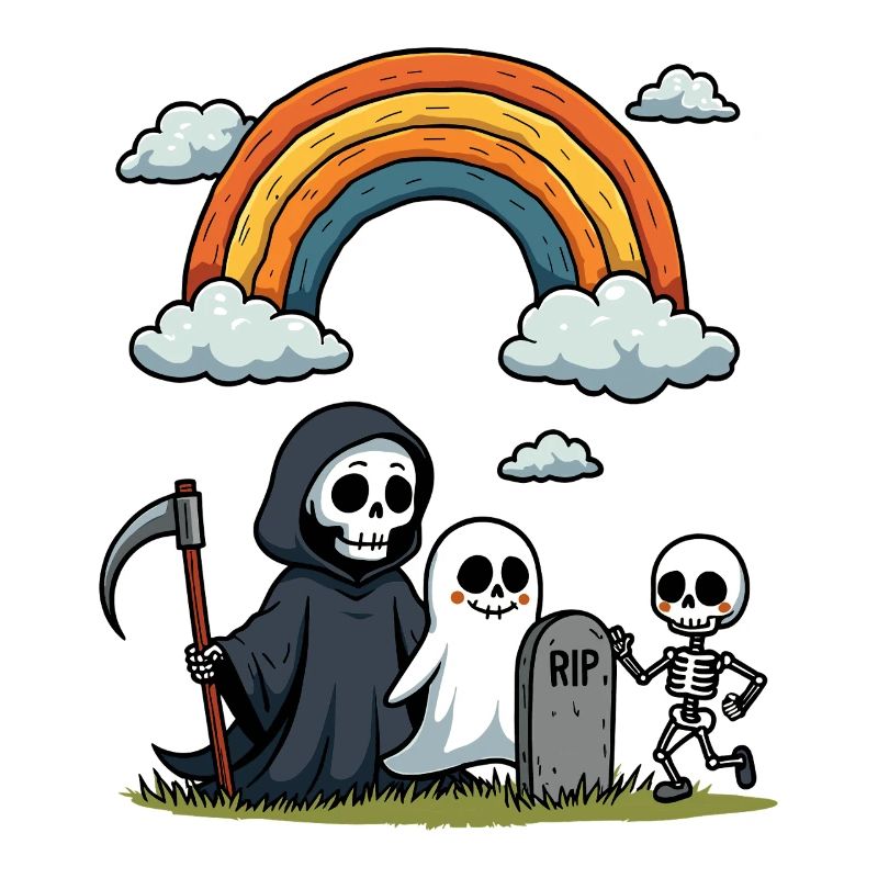 Tod & Freunde Halloween Regenbogen-Szene