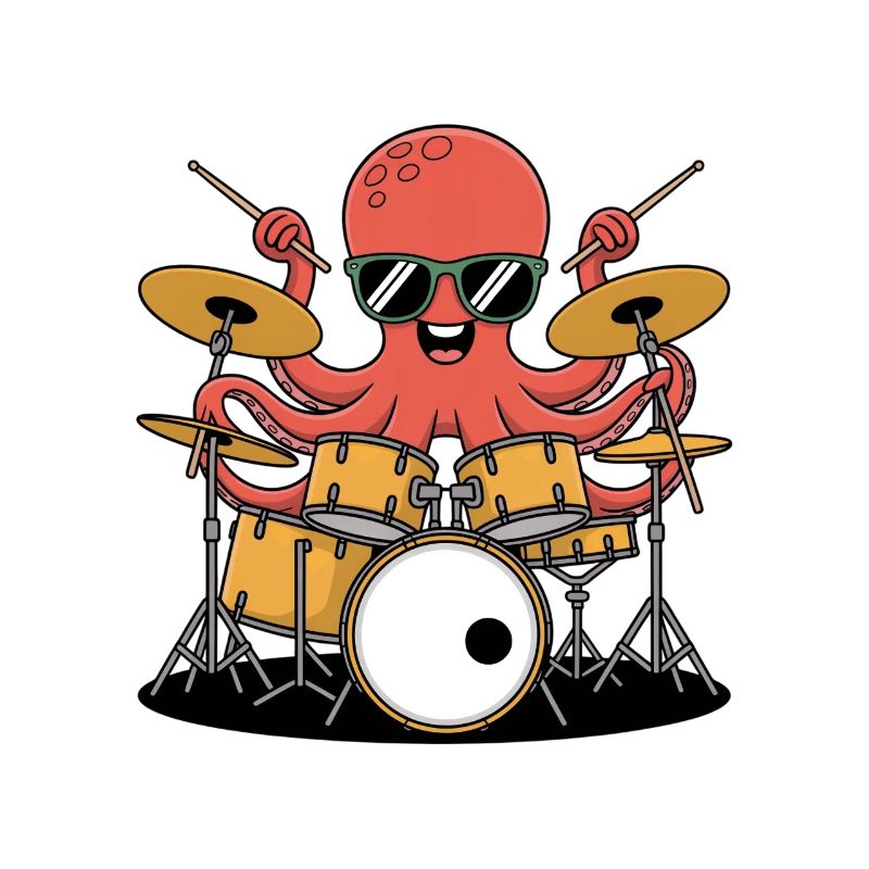 Schlagzeuger Oktopus Band Groove