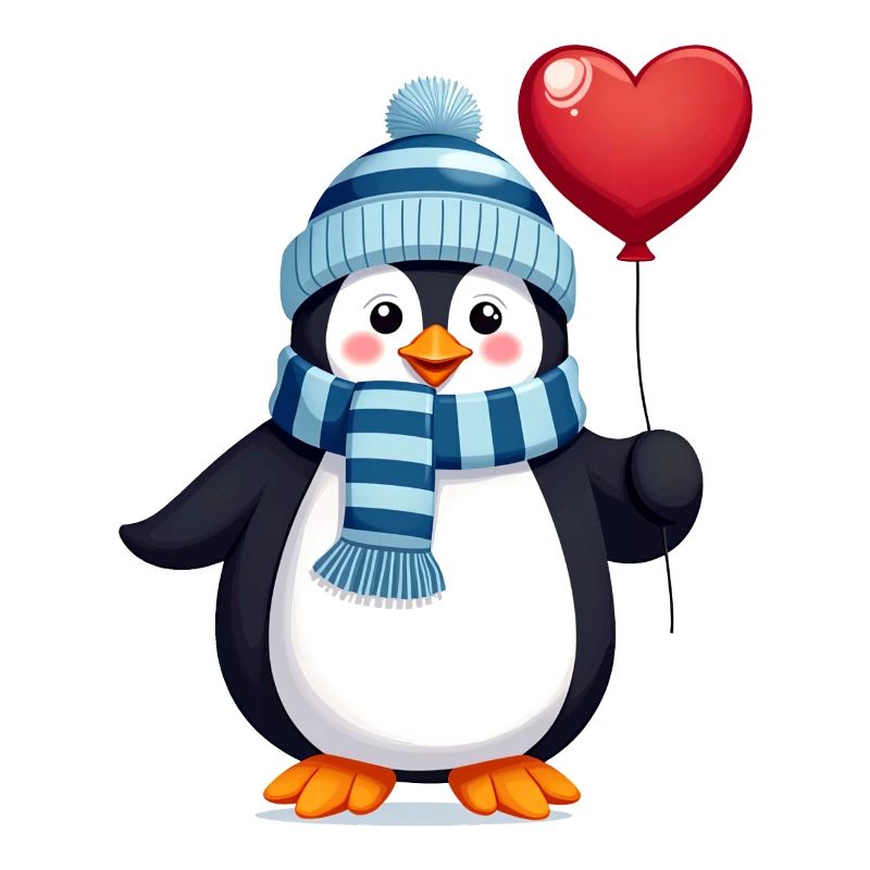 Süßer Pinguin mit Ballon