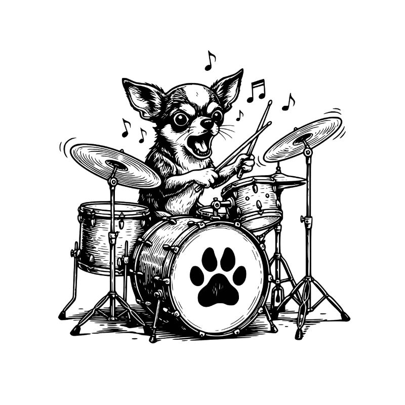 Chihuahua Trommler Illustration Trommeln