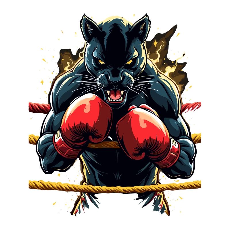 Kampfpanther im Boxring