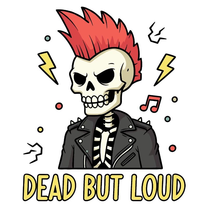 Tot aber Laut Punk-Skelett