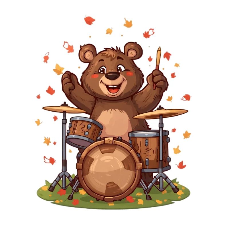 Bär Drummer Herbst