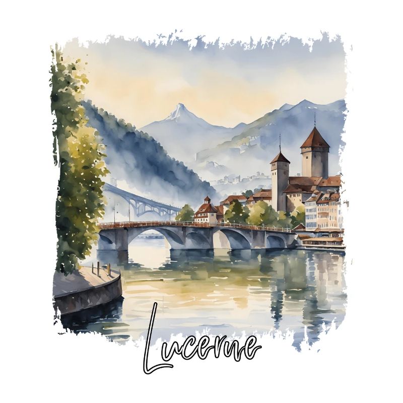 Luzerner Aquarell, Luzern, Schweiz