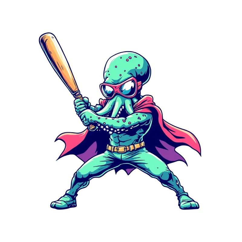 Baseball Oktopus Superheld