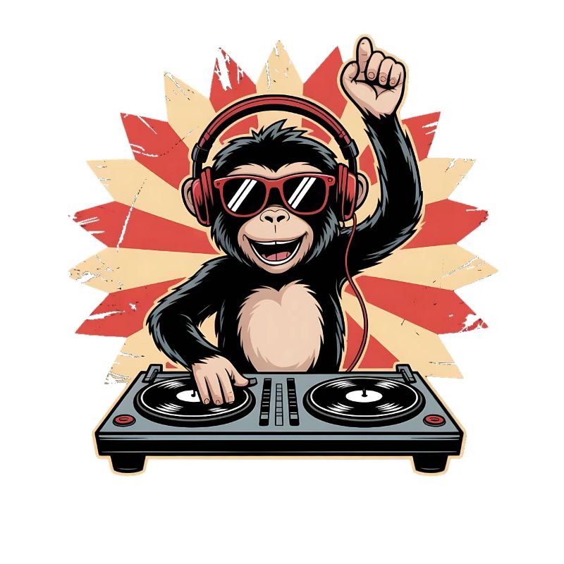 Monkey DJ dans le cercle du soleil
