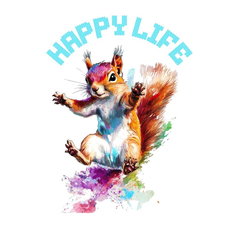 Happy Life Eichhörnchen Design