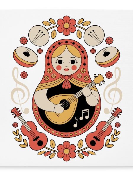 Matroschka Gitarren Folk Motiv