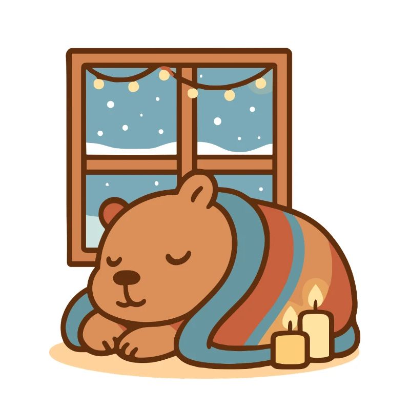 Capybara kuschelt sich im Winter ein