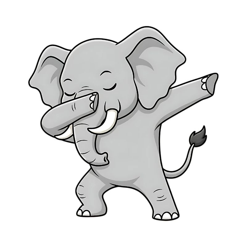Éléphant cool dans le style dabbing