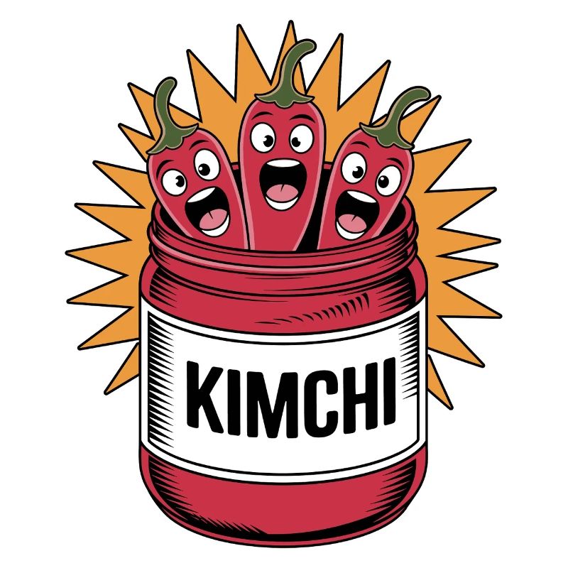 Kimchi Cartoon Chili Glas