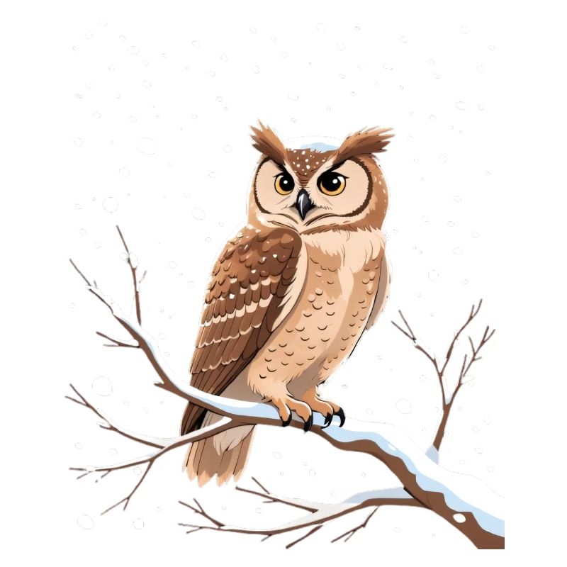 Winter Eulenblick auf Schneezweig