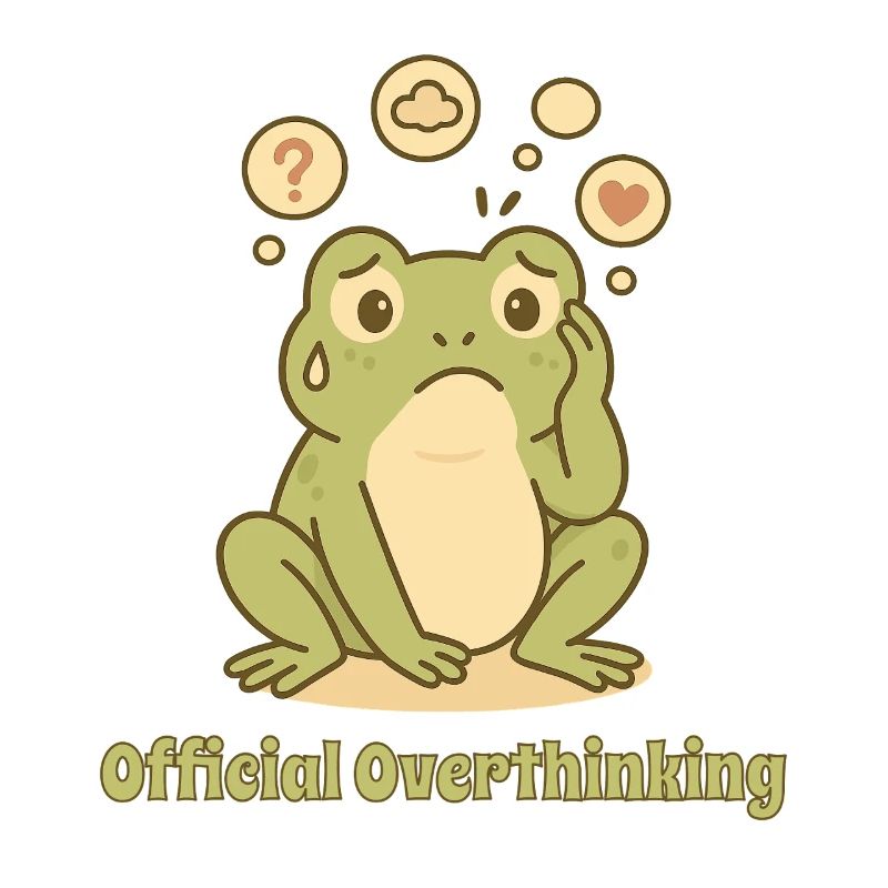 Nachdenklicher Frosch – Overthinking Design