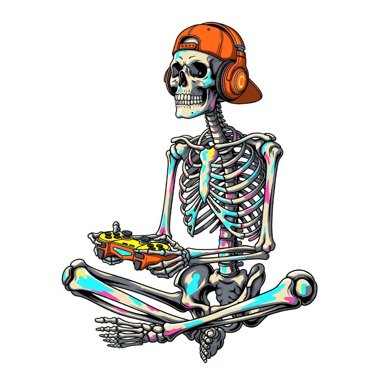 Neon Skelett Gamer