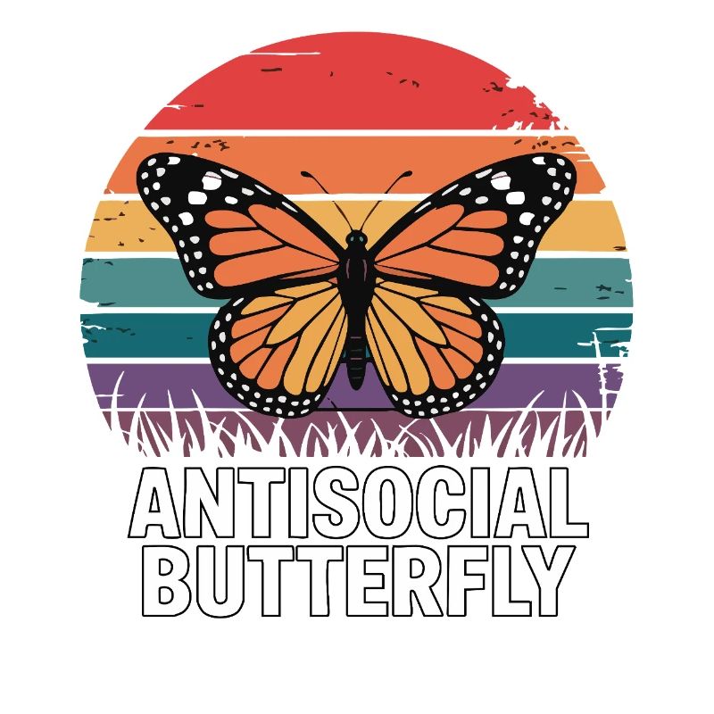 Papillon antisocial - Retro Schmetterling