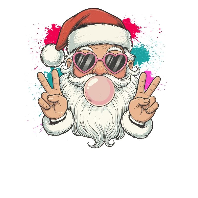 Der Weihnachtsmann bläst Kaugummi