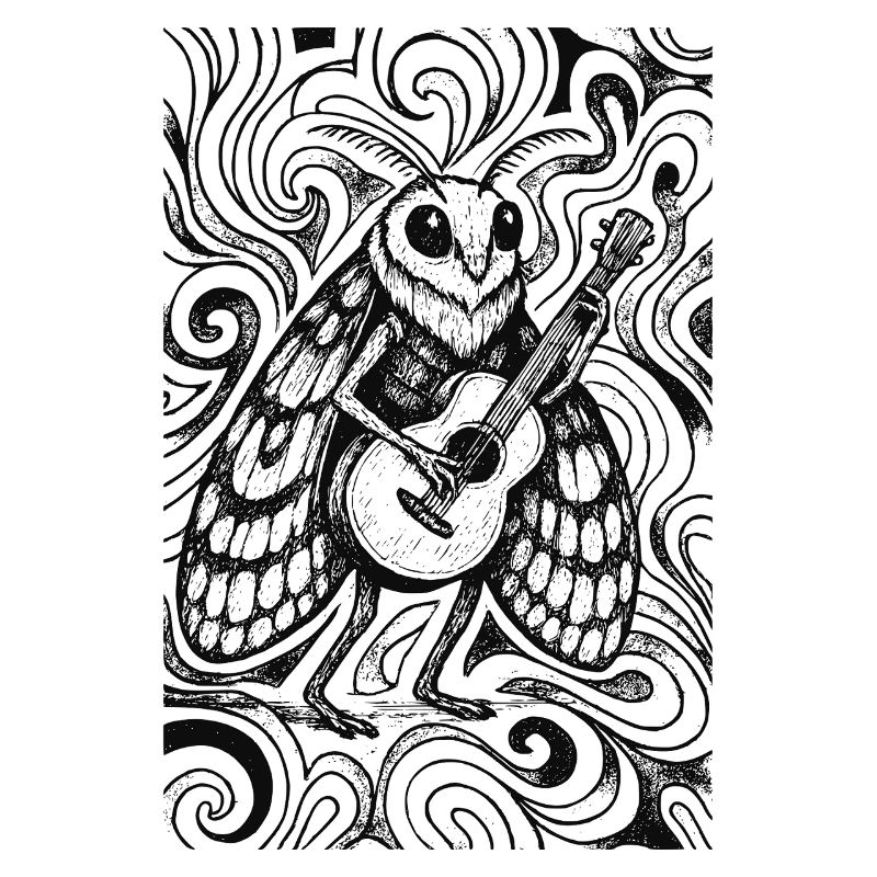 Zikade mit Gitarre Psychedelisch