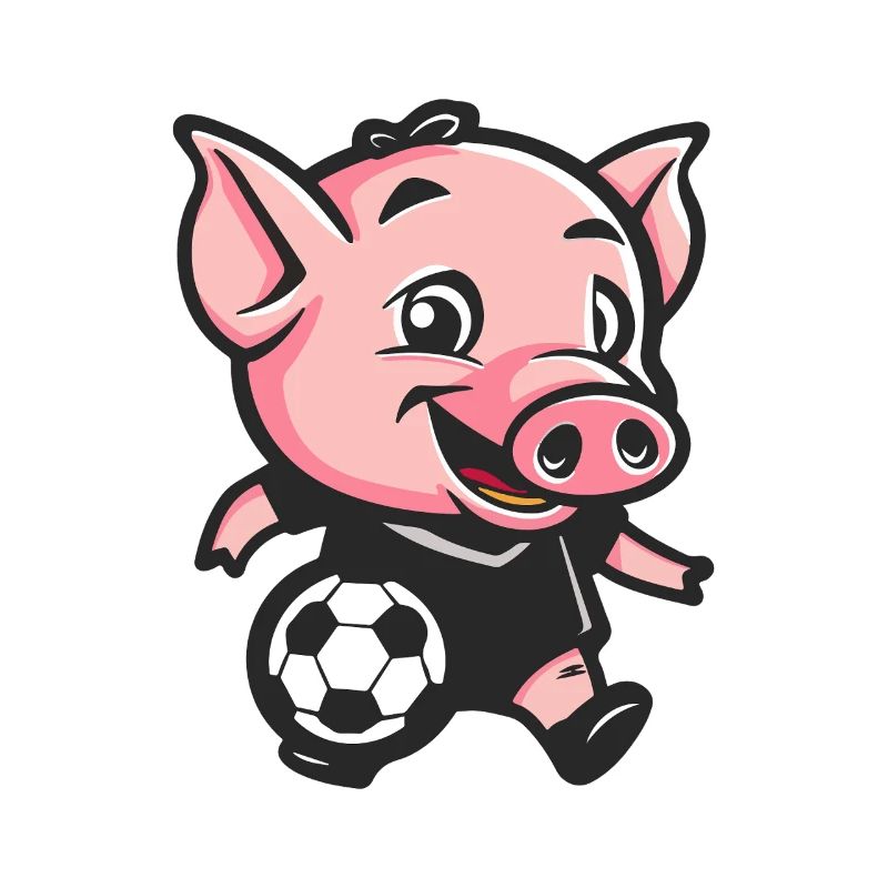 Fußballschwein Cartoon