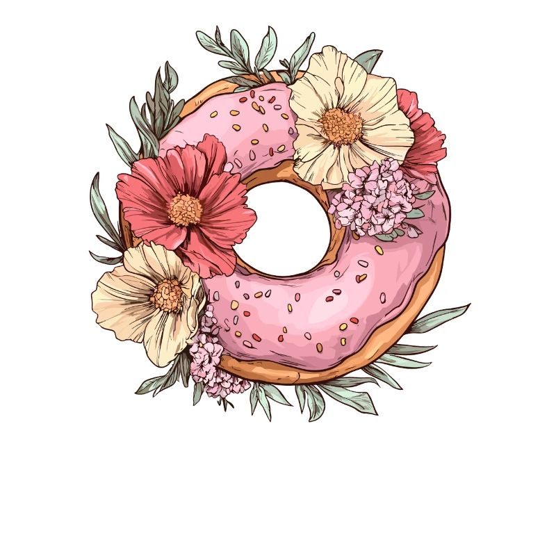 Rosafarbener Blüten-Donut