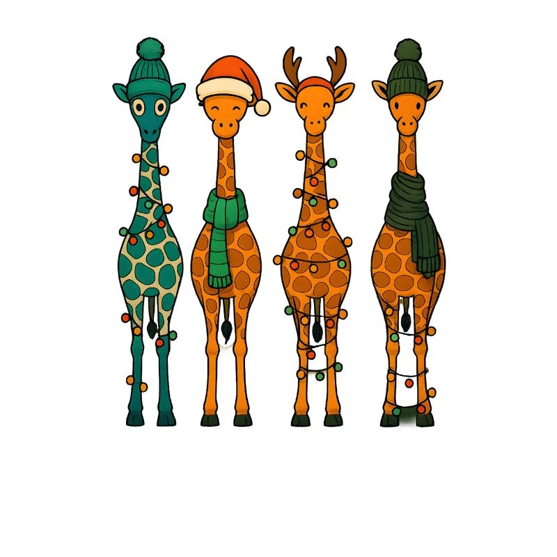 Giraffe Quartett Gemütliches Winterweihnachten