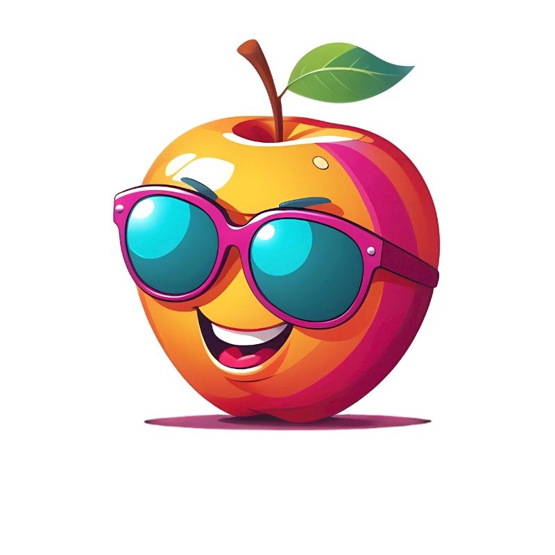 Apfel mit Sonnenbrille
